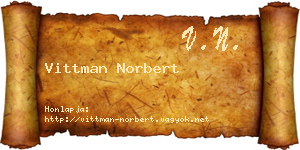 Vittman Norbert névjegykártya