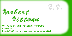 norbert vittman business card